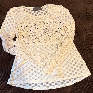 Anthropologie/Sunday in Brooklyn Cream Lace Blouse XS